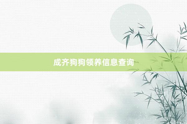 成齐狗狗领养信息查询